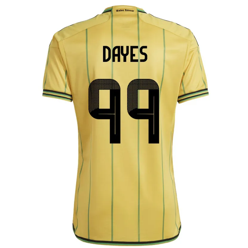 Danxen Hombre Camiseta Jamaica Malikae Dayes #99 Amarillo 1ª Equipación 24-26 La Camisa México