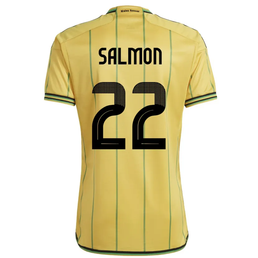 Danxen Hombre Camiseta Jamaica Christina Salmon #22 Amarillo 1ª Equipación 24-26 La Camisa México
