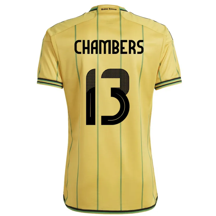 Danxen Hombre Camiseta Jamaica Chris-Ann Chambers #13 Amarillo 1ª Equipación 24-26 La Camisa México