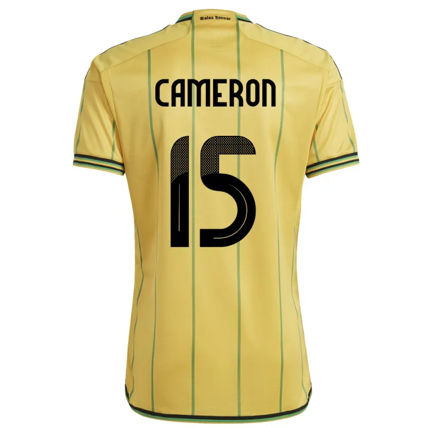 Danxen Hombre Camiseta Jamaica Tiffany Cameron #15 Amarillo 1ª Equipación 24-26 La Camisa México