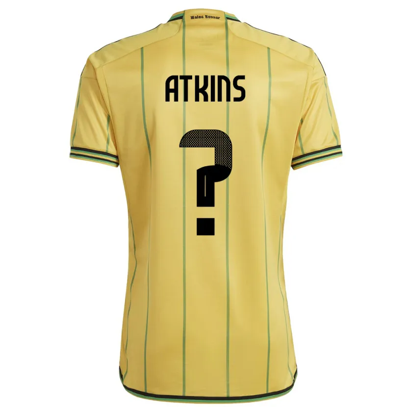 Danxen Hombre Camiseta Jamaica Maliah Atkins #0 Amarillo 1ª Equipación 24-26 La Camisa México
