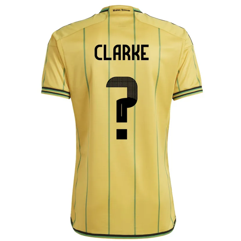 Danxen Hombre Camiseta Jamaica Sydoney Clarke #0 Amarillo 1ª Equipación 24-26 La Camisa México