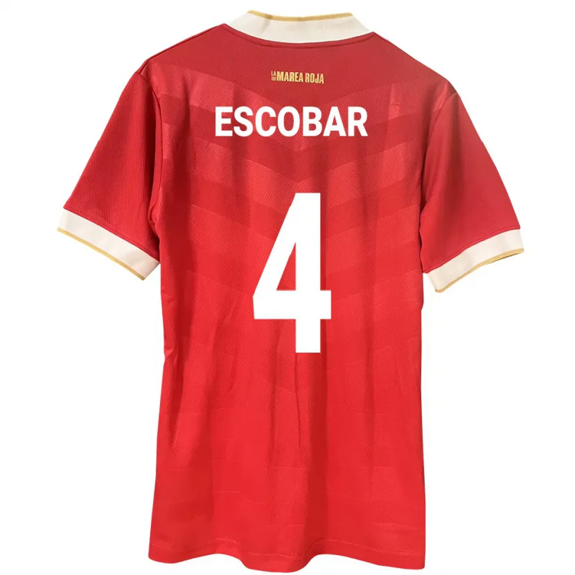 Danxen Hombre Camiseta Panamá Fidel Escobar #4 Rojo 1ª Equipación 24-26 La Camisa México