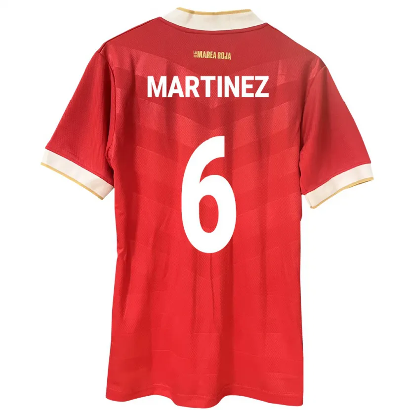 Danxen Hombre Camiseta Panamá Christian Martínez #6 Rojo 1ª Equipación 24-26 La Camisa México