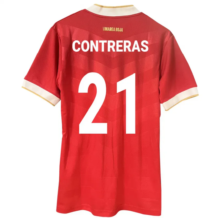 Danxen Hombre Camiseta Panamá Davis Contreras #21 Rojo 1ª Equipación 24-26 La Camisa México