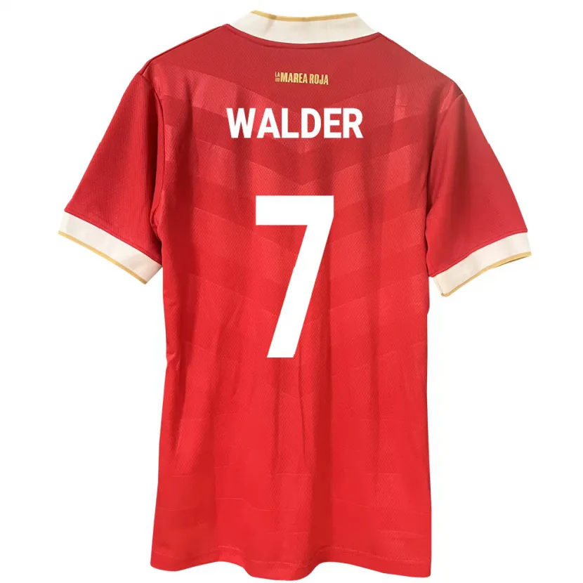Danxen Hombre Camiseta Panamá Kevin Walder #7 Rojo 1ª Equipación 24-26 La Camisa México