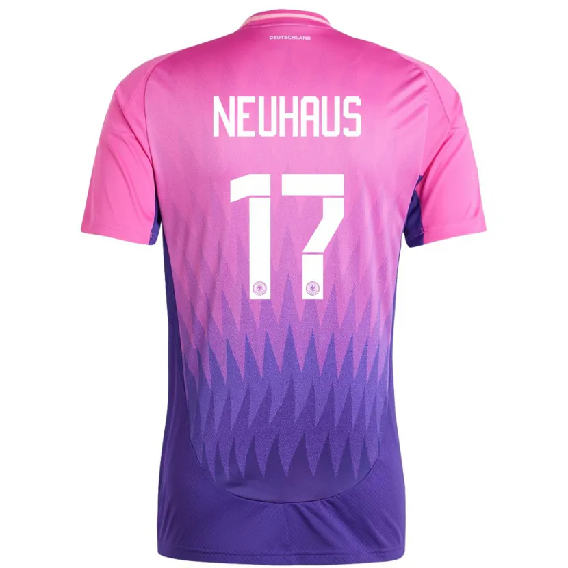 Danxen Hombre Camiseta Alemania Florian Neuhaus #17 Rosado Morado 2ª Equipación 24-26 La Camisa México