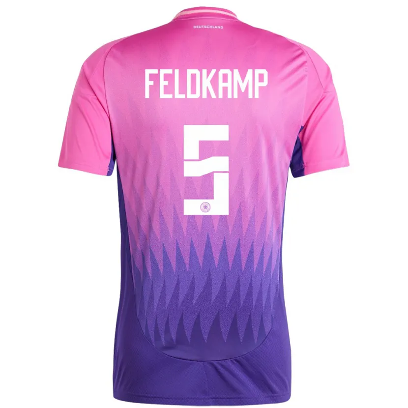 Danxen Hombre Camiseta Alemania Jana Feldkamp #5 Rosado Morado 2ª Equipación 24-26 La Camisa México