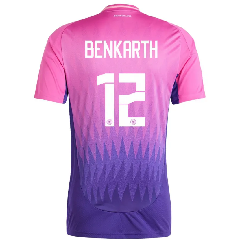 Danxen Hombre Camiseta Alemania Laura Benkarth #12 Rosado Morado 2ª Equipación 24-26 La Camisa México
