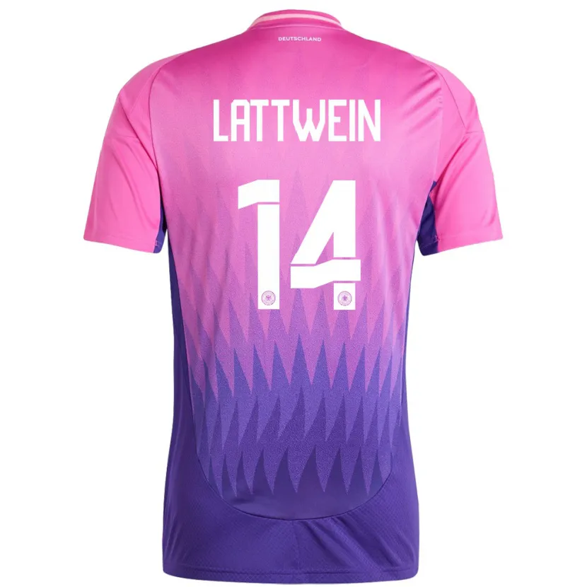 Danxen Hombre Camiseta Alemania Lena Lattwein #14 Rosado Morado 2ª Equipación 24-26 La Camisa México