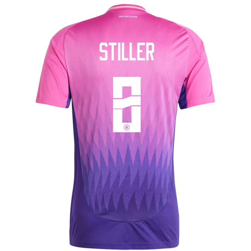 Danxen Hombre Camiseta Alemania Angelo Stiller #8 Rosado Morado 2ª Equipación 24-26 La Camisa México