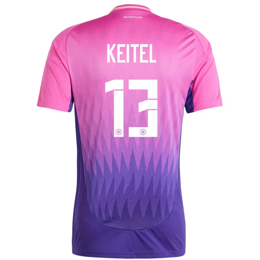 Danxen Hombre Camiseta Alemania Yannik Keitel #13 Rosado Morado 2ª Equipación 24-26 La Camisa México
