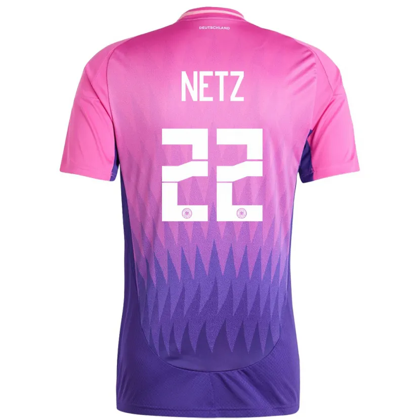 Danxen Hombre Camiseta Alemania Luca Netz #22 Rosado Morado 2ª Equipación 24-26 La Camisa México