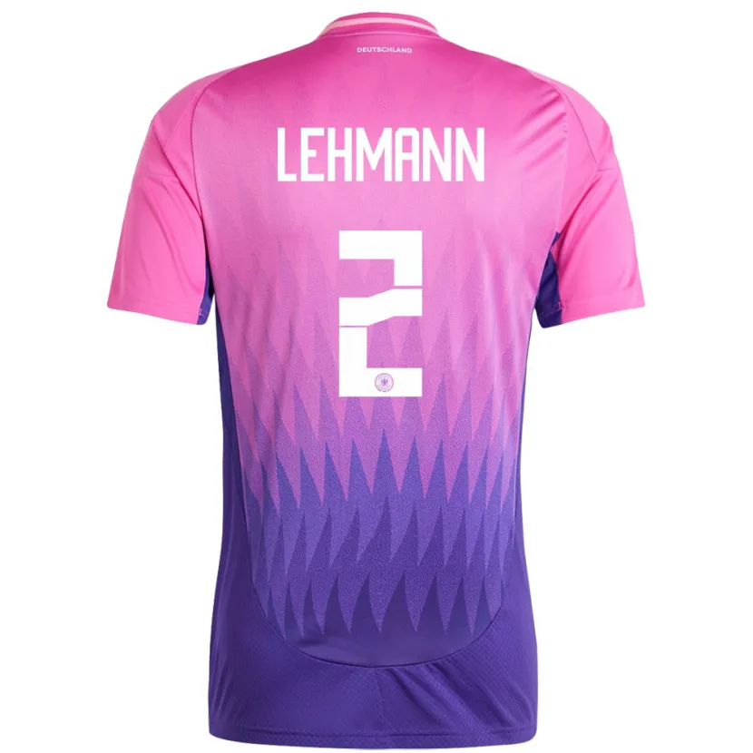 Danxen Hombre Camiseta Alemania Paul Lehmann #2 Rosado Morado 2ª Equipación 24-26 La Camisa México