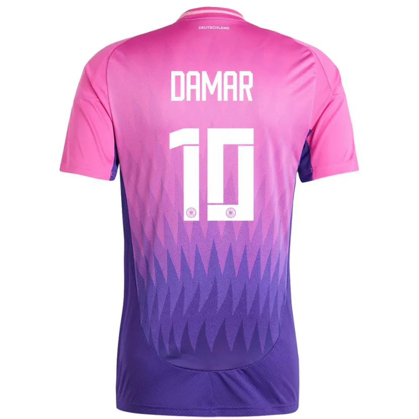 Danxen Hombre Camiseta Alemania Muhammed Damar #10 Rosado Morado 2ª Equipación 24-26 La Camisa México