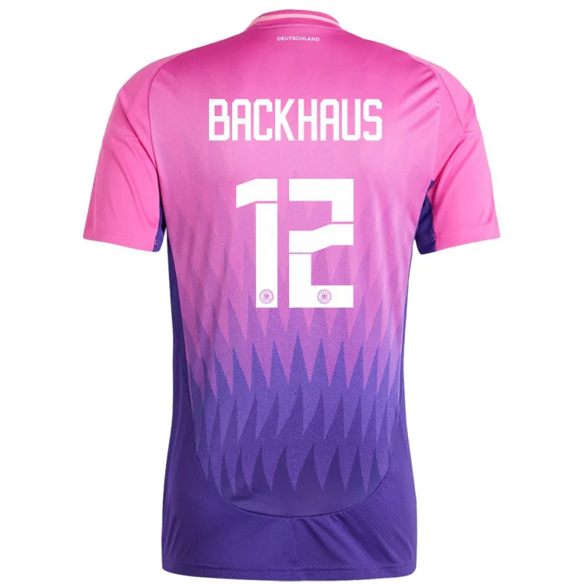 Danxen Hombre Camiseta Alemania Mio Backhaus #12 Rosado Morado 2ª Equipación 24-26 La Camisa México