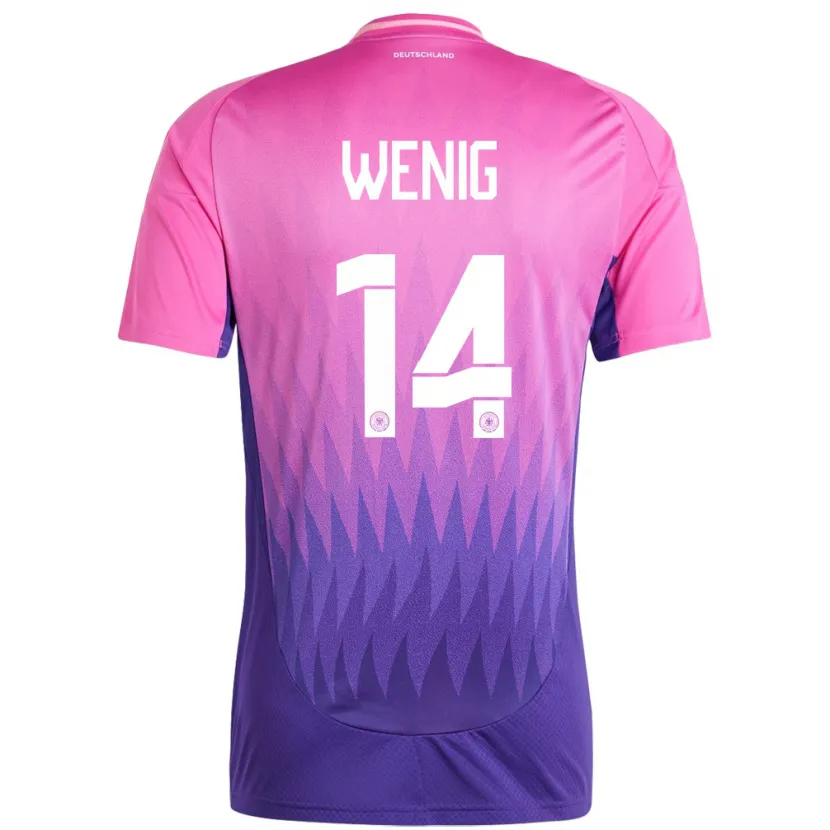 Danxen Hombre Camiseta Alemania Marcel Wenig #14 Rosado Morado 2ª Equipación 24-26 La Camisa México