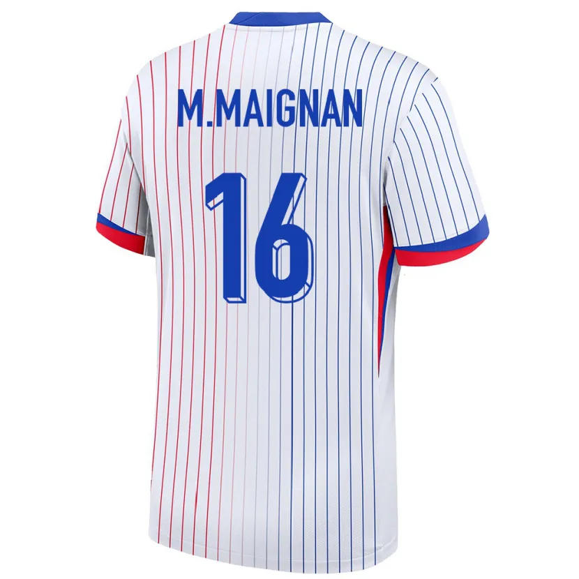 Danxen Hombre Camiseta Francia Mike Maignan #16 Blanco 2ª Equipación 24-26 La Camisa México