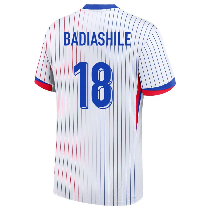 Danxen Hombre Camiseta Francia Benoit Badiashile #18 Blanco 2ª Equipación 24-26 La Camisa México