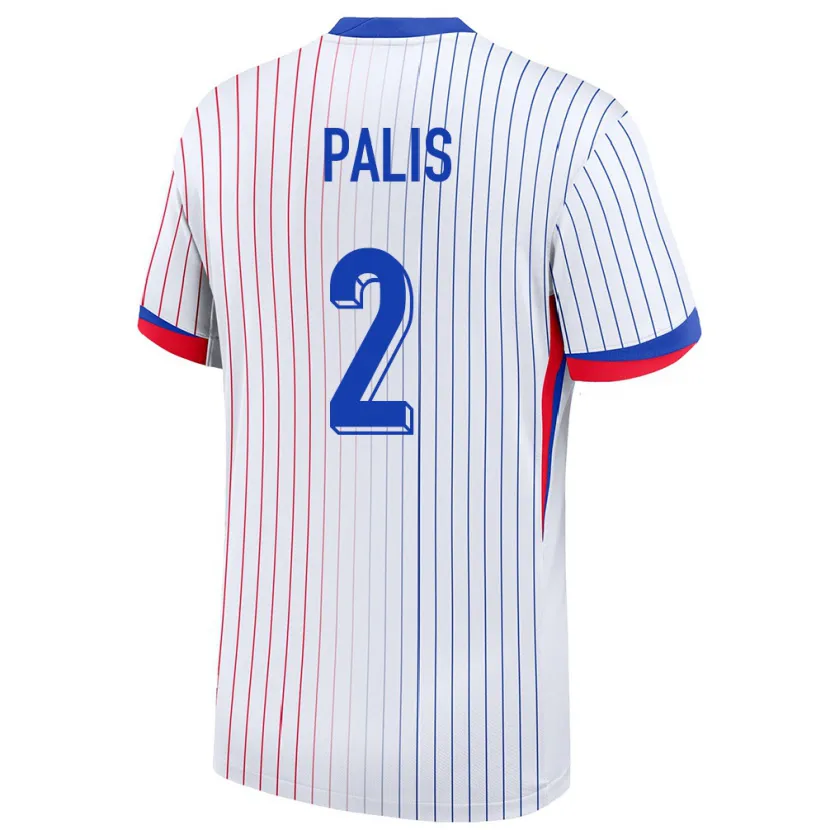Danxen Hombre Camiseta Francia Ella Palis #2 Blanco 2ª Equipación 24-26 La Camisa México
