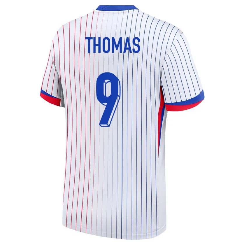 Danxen Hombre Camiseta Francia Lindsey Thomas #9 Blanco 2ª Equipación 24-26 La Camisa México