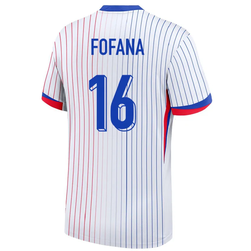 Danxen Hombre Camiseta Francia Yahia Fofana #16 Blanco 2ª Equipación 24-26 La Camisa México