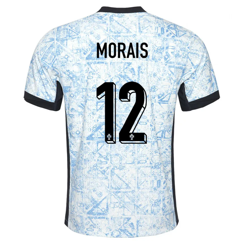 Danxen Hombre Camiseta Portugal Patricia Morais #12 Crema Azul 2ª Equipación 24-26 La Camisa México