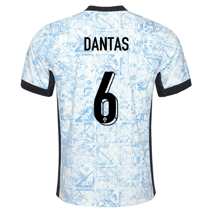 Danxen Hombre Camiseta Portugal Tiago Dantas #6 Crema Azul 2ª Equipación 24-26 La Camisa México