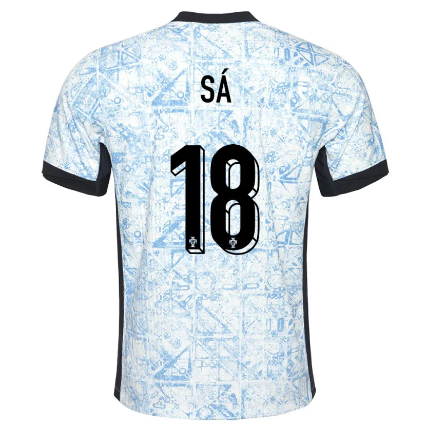 Danxen Hombre Camiseta Portugal Gustavo Sa #18 Crema Azul 2ª Equipación 24-26 La Camisa México