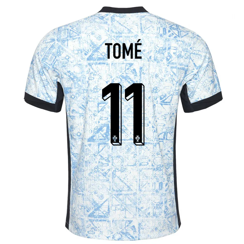 Danxen Hombre Camiseta Portugal Olivio Tome #11 Crema Azul 2ª Equipación 24-26 La Camisa México