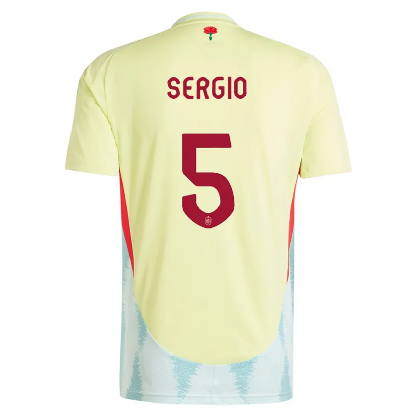 Danxen Hombre Camiseta España Sergio Busquets #5 Amarillo 2ª Equipación 24-26 La Camisa México