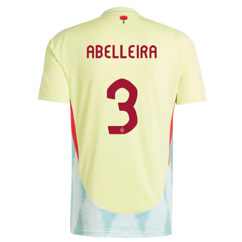Danxen Hombre Camiseta España Teresa Abelleira #3 Amarillo 2ª Equipación 24-26 La Camisa México