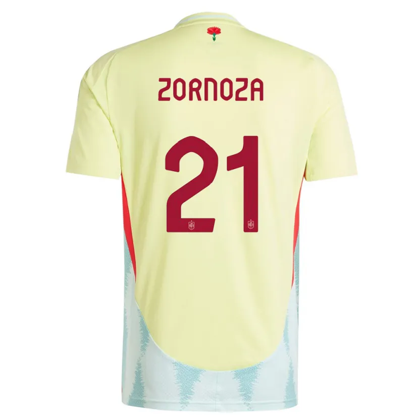 Danxen Hombre Camiseta España Claudia Zornoza #21 Amarillo 2ª Equipación 24-26 La Camisa México