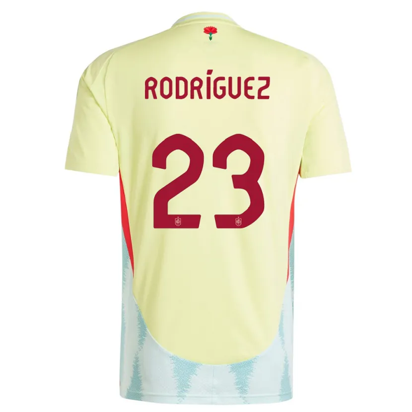Danxen Hombre Camiseta España Misa Rodriguez #23 Amarillo 2ª Equipación 24-26 La Camisa México
