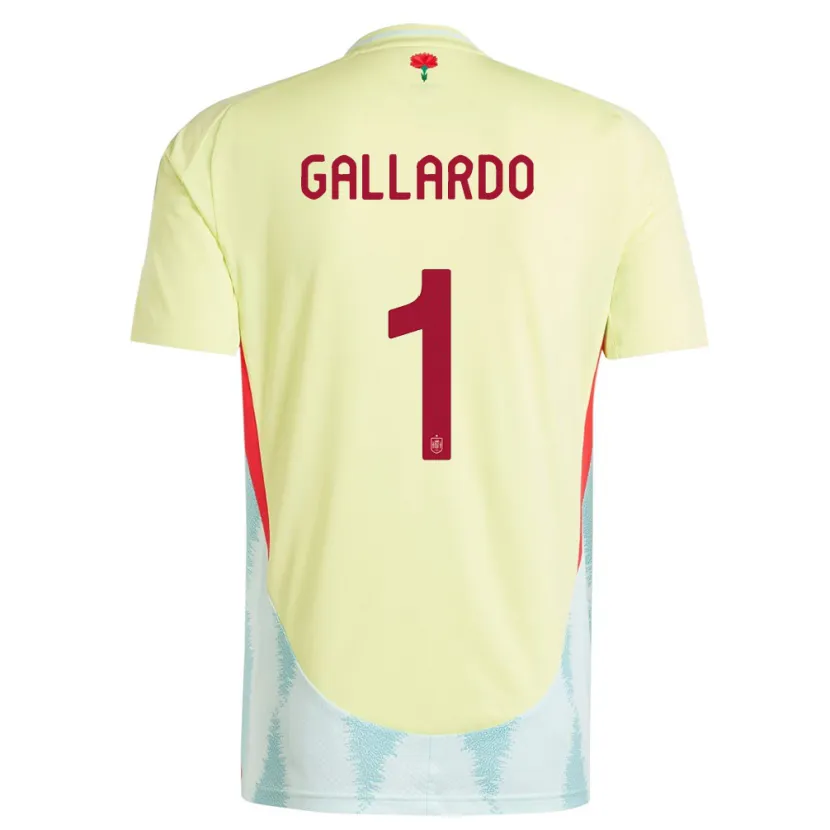 Danxen Hombre Camiseta España Dolores Gallardo #1 Amarillo 2ª Equipación 24-26 La Camisa México