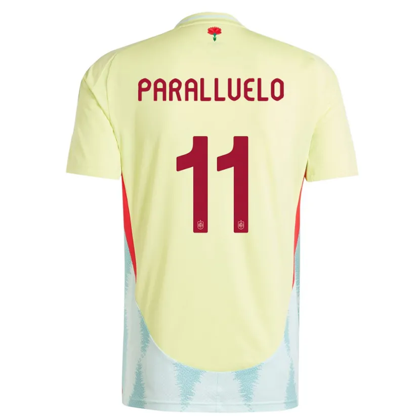 Danxen Hombre Camiseta España Salma Paralluelo #11 Amarillo 2ª Equipación 24-26 La Camisa México