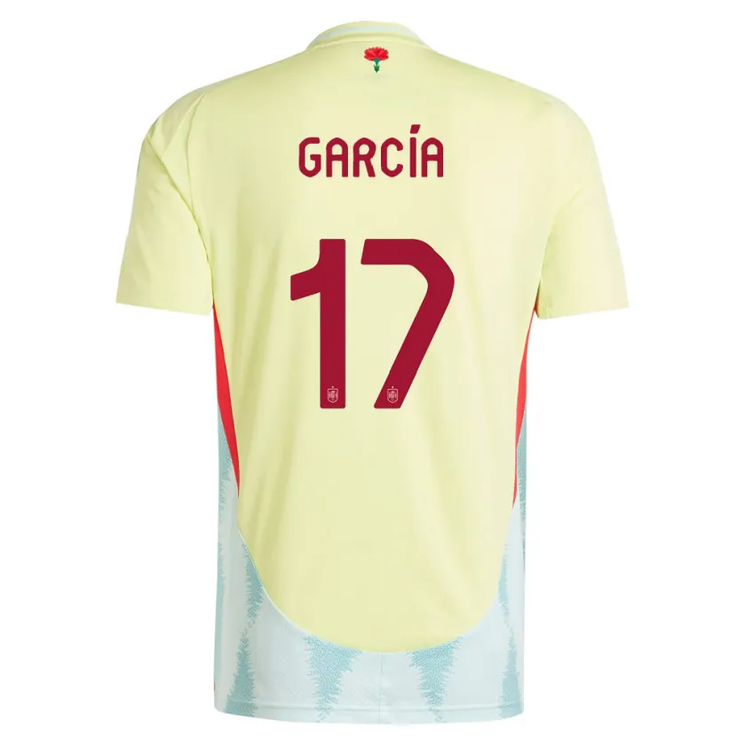 Danxen Hombre Camiseta España Lucia Garcia #17 Amarillo 2ª Equipación 24-26 La Camisa México