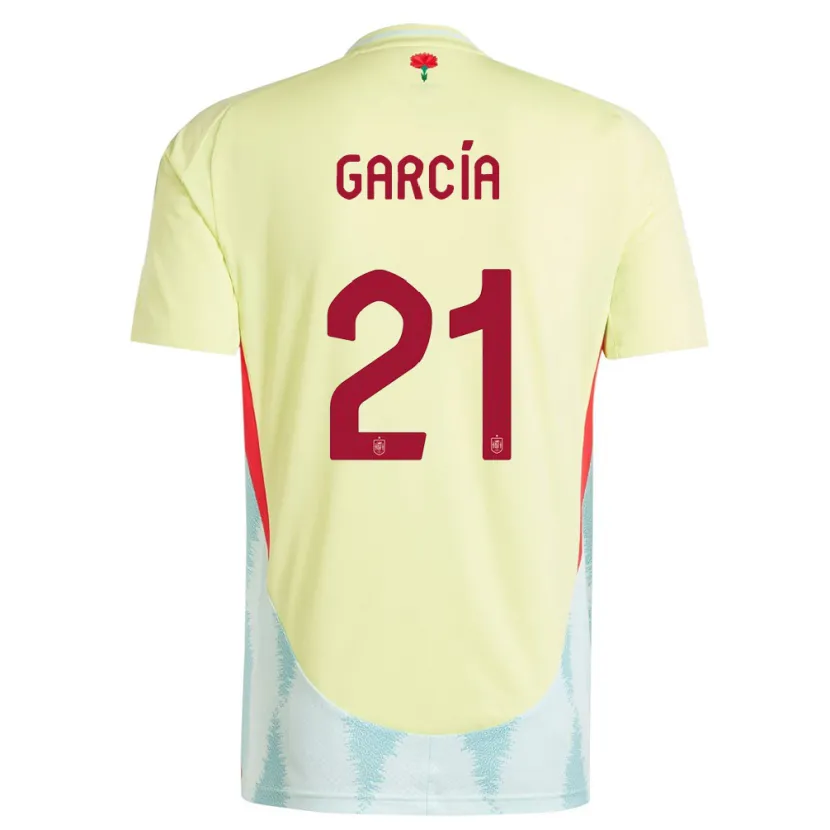 Danxen Hombre Camiseta España Sheila Garcia #21 Amarillo 2ª Equipación 24-26 La Camisa México