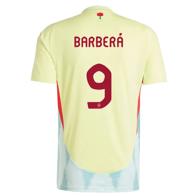 Danxen Hombre Camiseta España Victor Barbera #9 Amarillo 2ª Equipación 24-26 La Camisa México