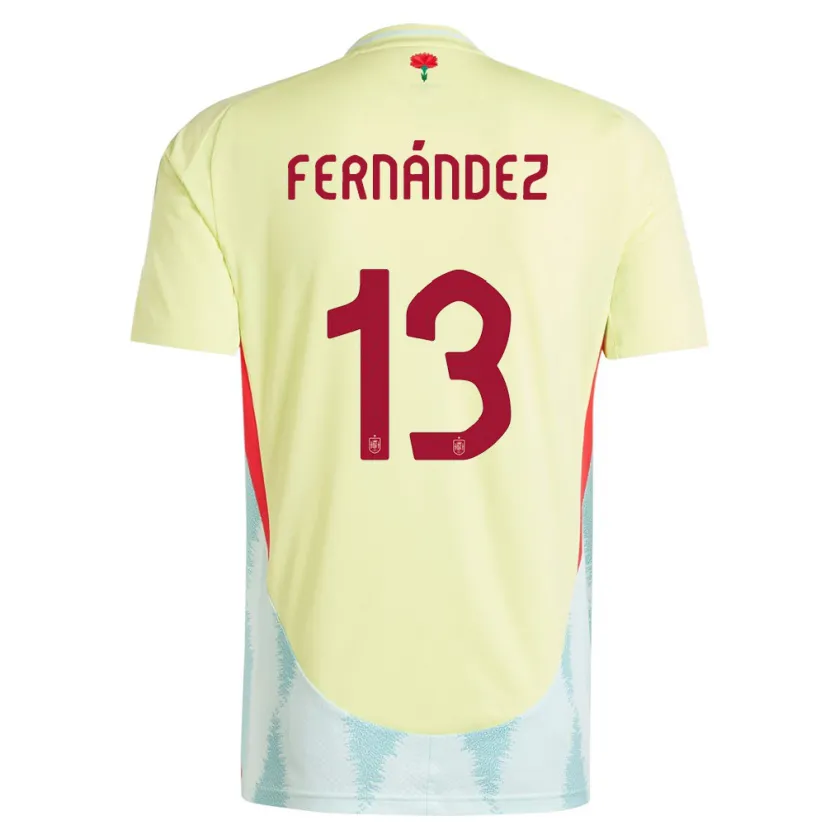 Danxen Hombre Camiseta España Cesar Fernandez #13 Amarillo 2ª Equipación 24-26 La Camisa México