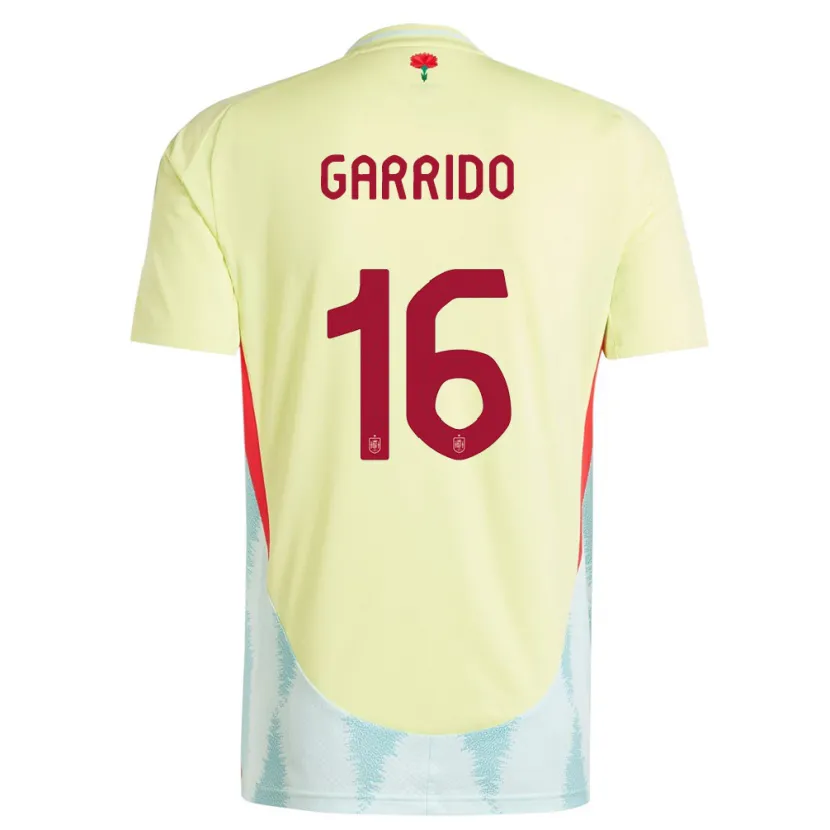 Danxen Hombre Camiseta España Aleix Garrido #16 Amarillo 2ª Equipación 24-26 La Camisa México