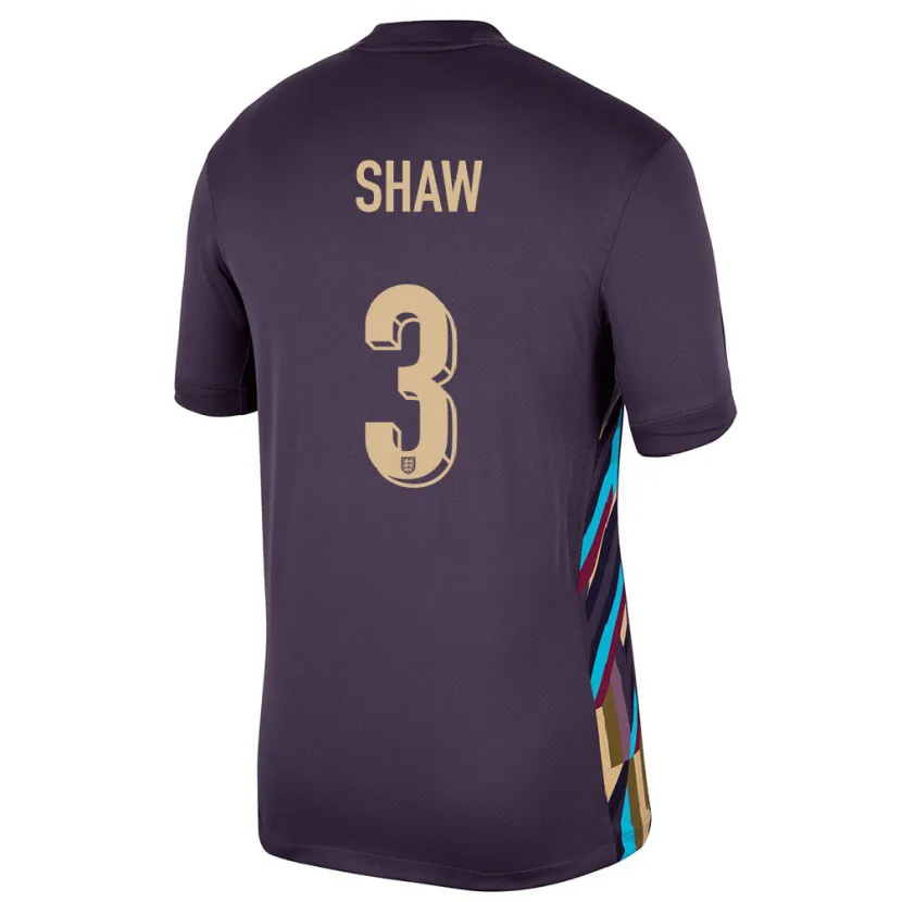 Danxen Hombre Camiseta Inglaterra Luke Shaw #3 Pasa Oscura 2ª Equipación 24-26 La Camisa México