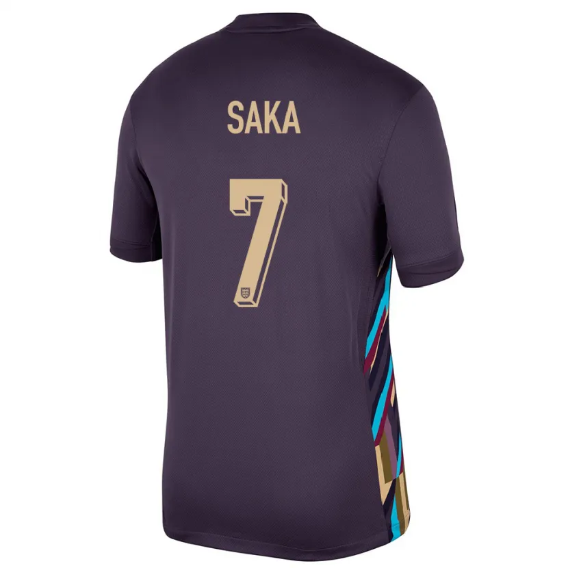 Danxen Hombre Camiseta Inglaterra Bukayo Saka #7 Pasa Oscura 2ª Equipación 24-26 La Camisa México