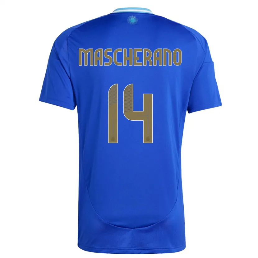 Danxen Hombre Camiseta Argentina Javier Mascherano #14 Azul 2ª Equipación 24-26 La Camisa México
