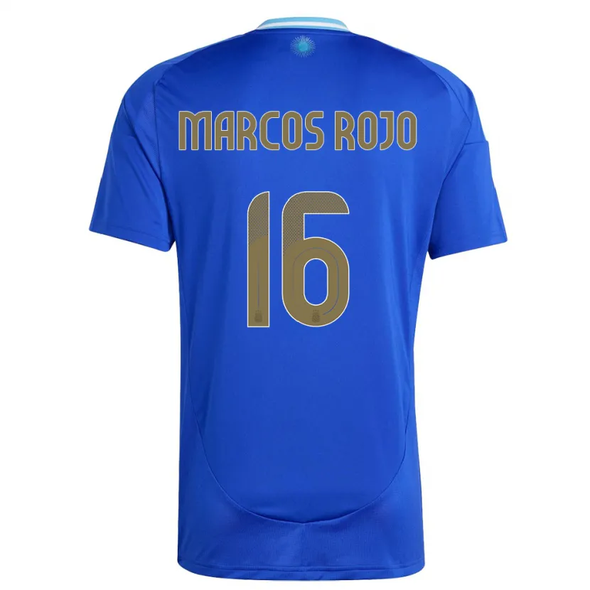 Danxen Hombre Camiseta Argentina Marcos Rojo #16 Azul 2ª Equipación 24-26 La Camisa México