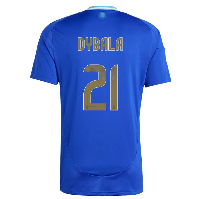 Danxen Hombre Camiseta Argentina Paulo Dybala #21 Azul 2ª Equipación 24-26 La Camisa México