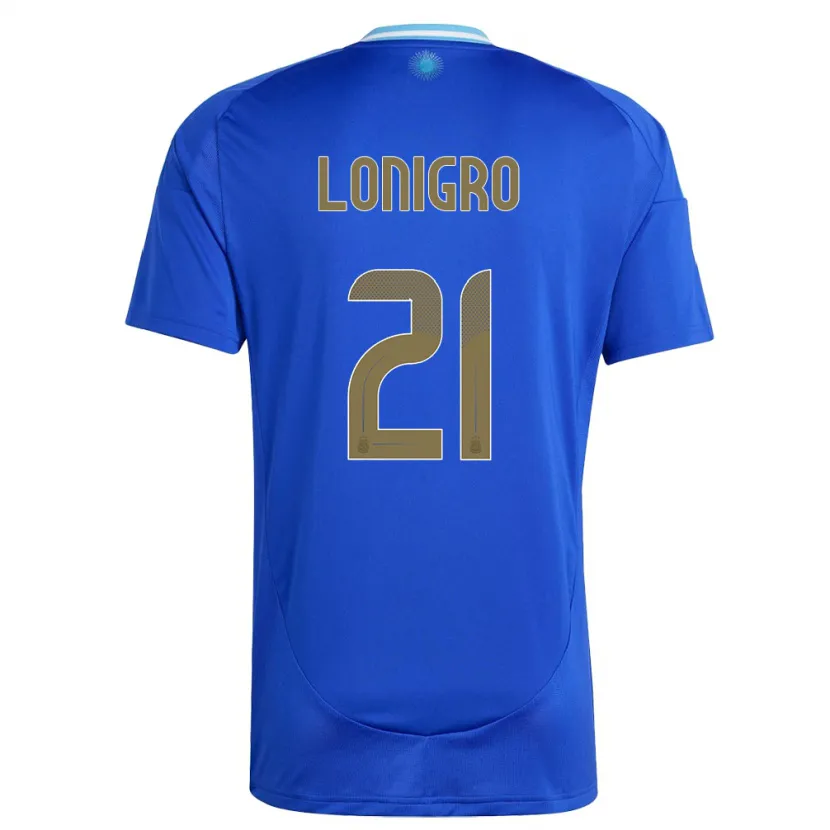 Danxen Hombre Camiseta Argentina Erica Lonigro #21 Azul 2ª Equipación 24-26 La Camisa México