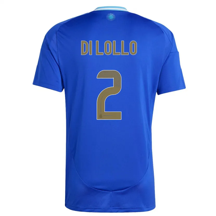 Danxen Hombre Camiseta Argentina Lautaro Di Lollo #2 Azul 2ª Equipación 24-26 La Camisa México