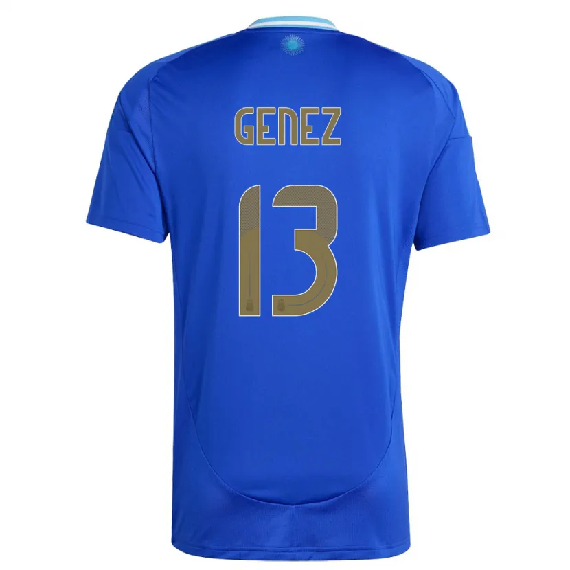 Danxen Hombre Camiseta Argentina Nahuel Genez #13 Azul 2ª Equipación 24-26 La Camisa México