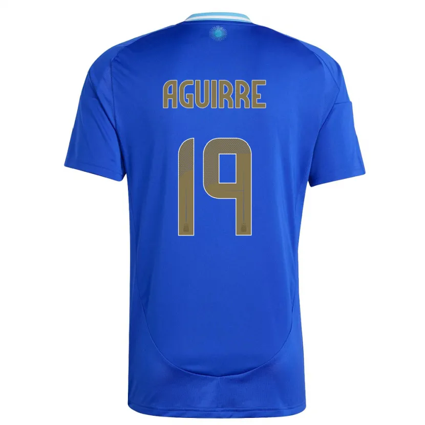 Danxen Hombre Camiseta Argentina Brian Aguirre #19 Azul 2ª Equipación 24-26 La Camisa México